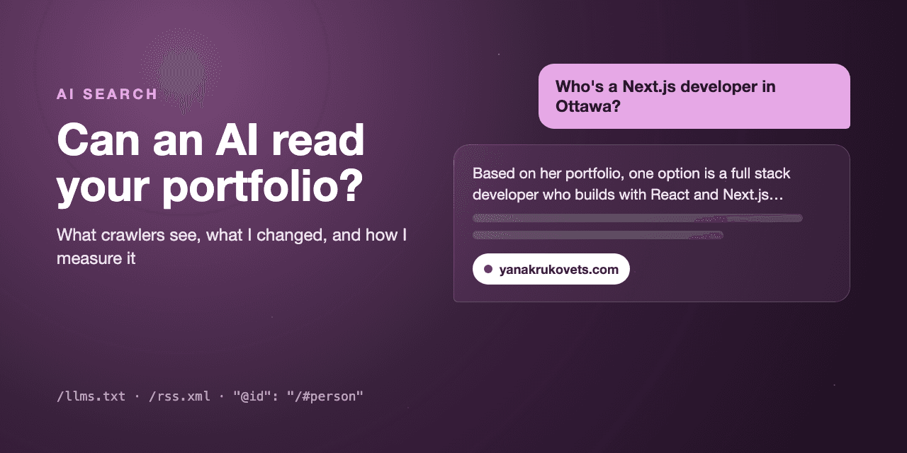 AI Search SEO for a Developer Portfolio: What ChatGPT and Perplexity Actually See — article banner