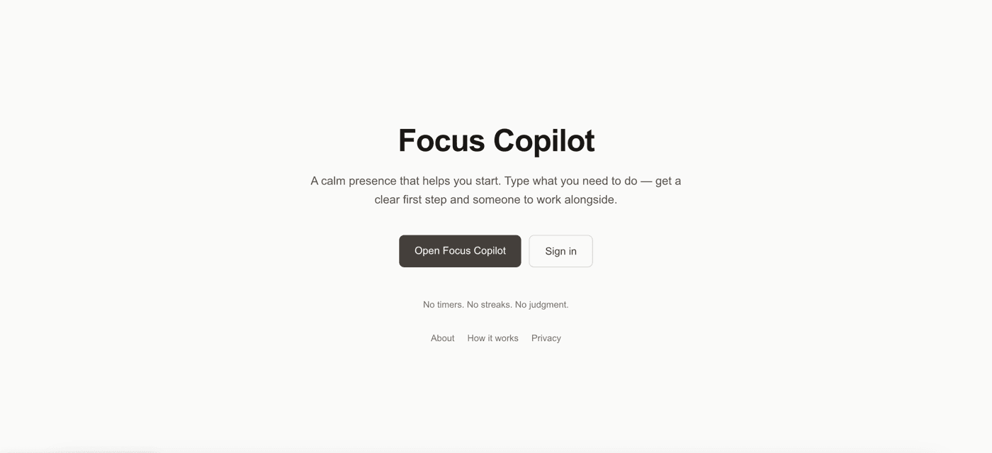 Focus Copilot — an ADHD focus assistant app