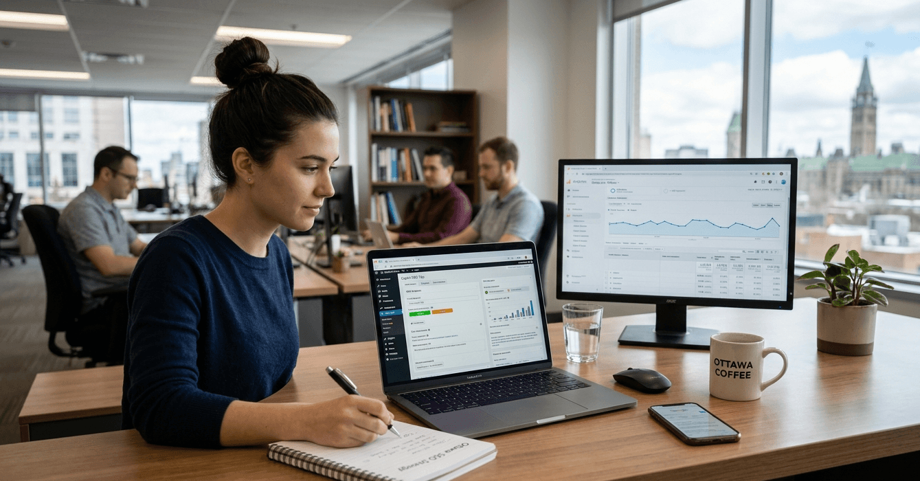 WordPress dashboard with the Yoast SEO plugin installed
